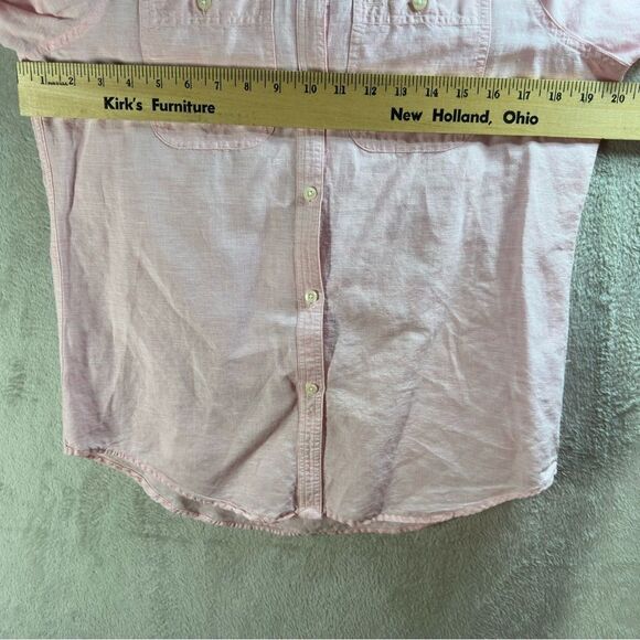 Chaps Linen Blend Button Front Blouse Pink Women’s Size S - Picture 4 of 7